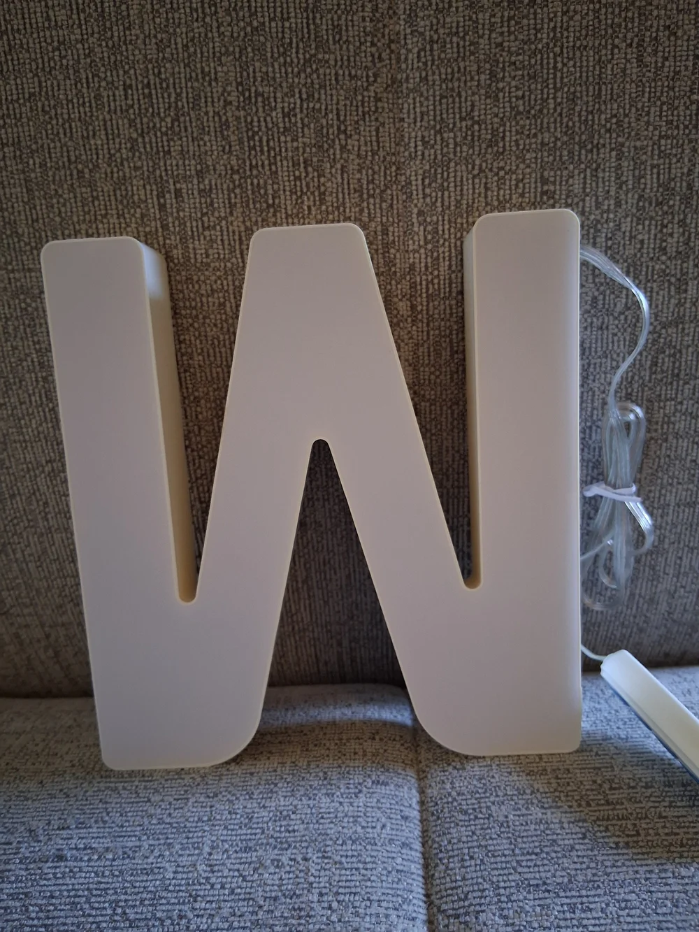 White  Decorative Letter M LED Wall Accent -nib Electric